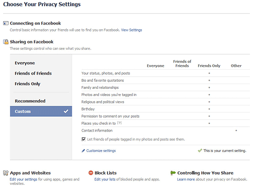 Facebook profile