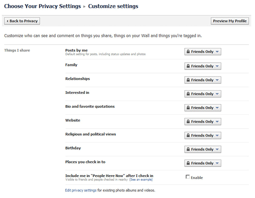 Facebook profile