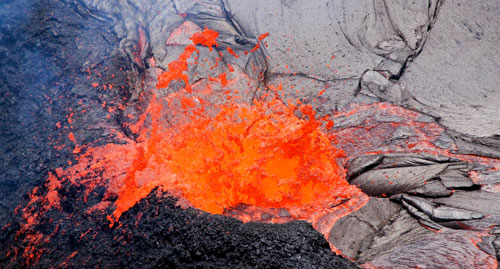 Volcano lava flow