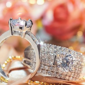 Diamond rings close-up