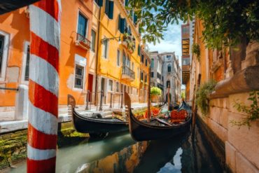 Gondolas in Venice Italy
