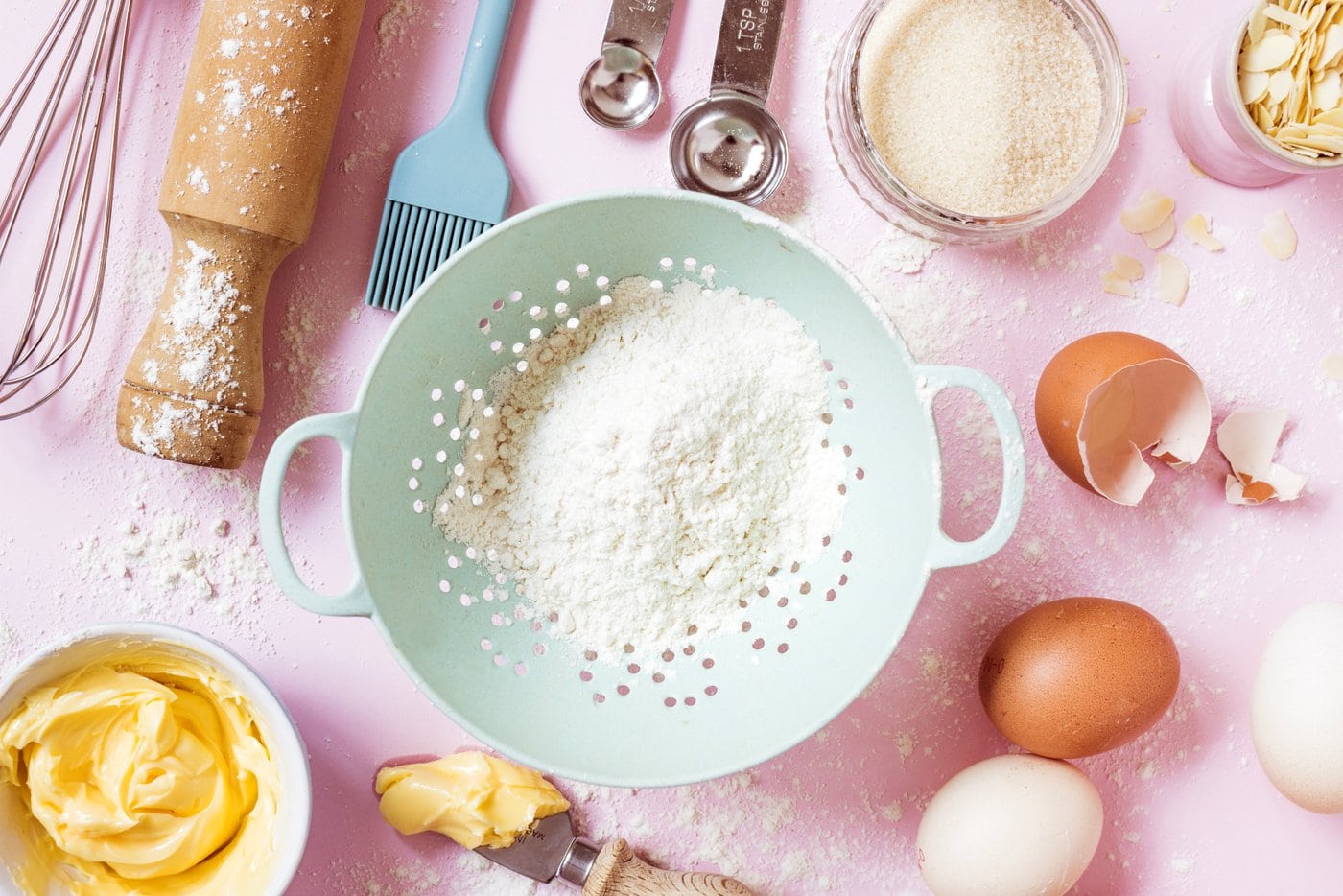 Baking ingredients and cup measures