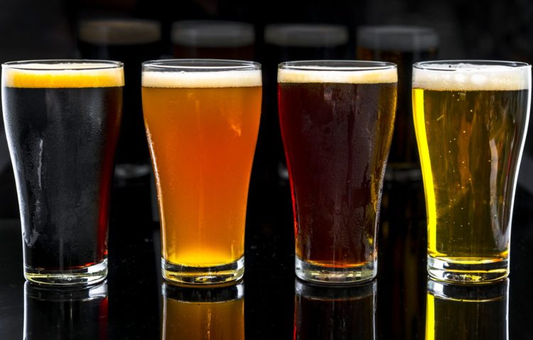 Pints of draft beer - 4 types