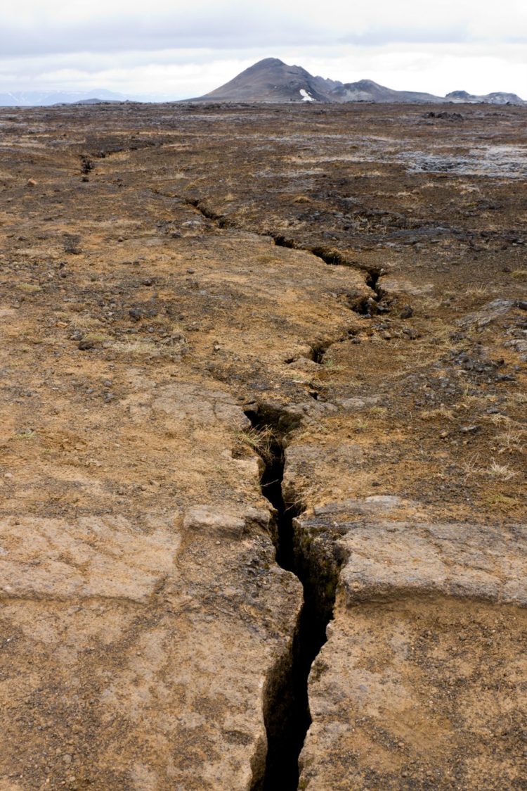 Earthquake fault line in Iceland