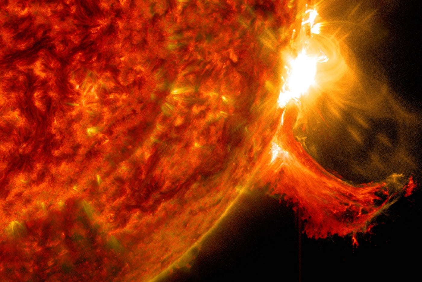 NASA's Solar Dynamics Observatory image of a solar flare 2014