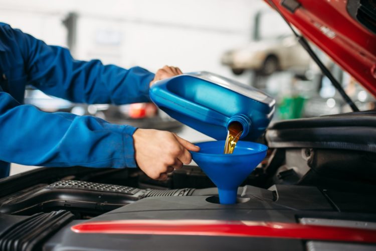 Changing the oil in a car