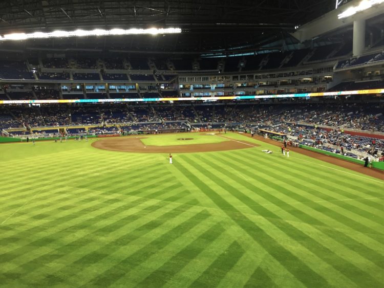 Miami Marlins baseball park - Grass lines photo by klovestorun via Twenty20