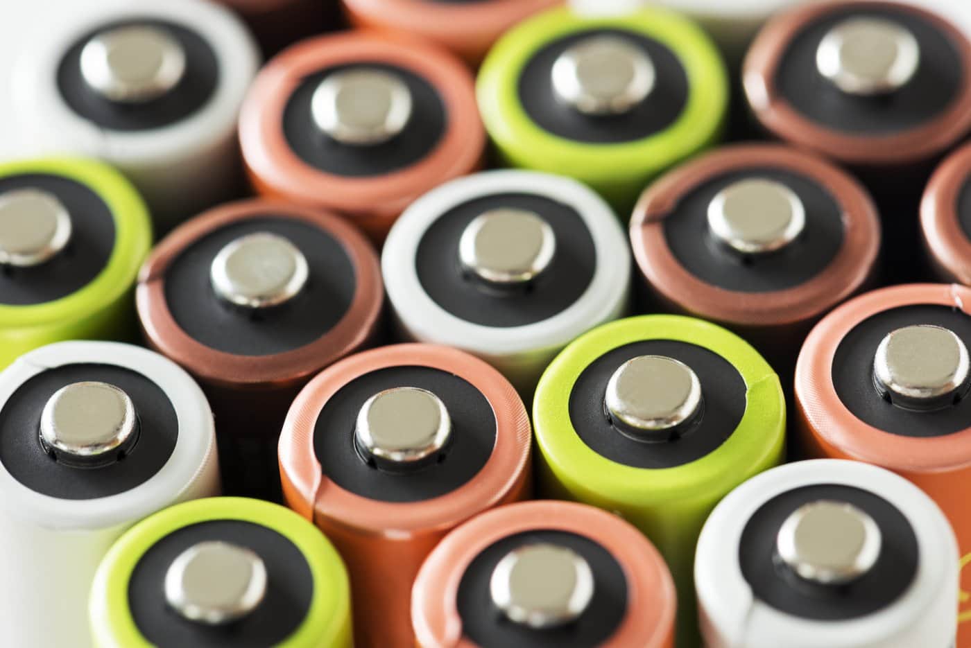 Box of AA alkaline batteries