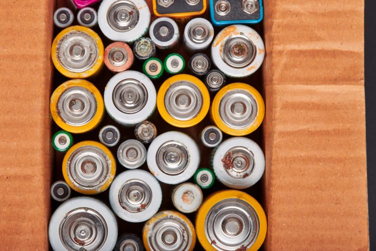 Old batteries being collected for recycling