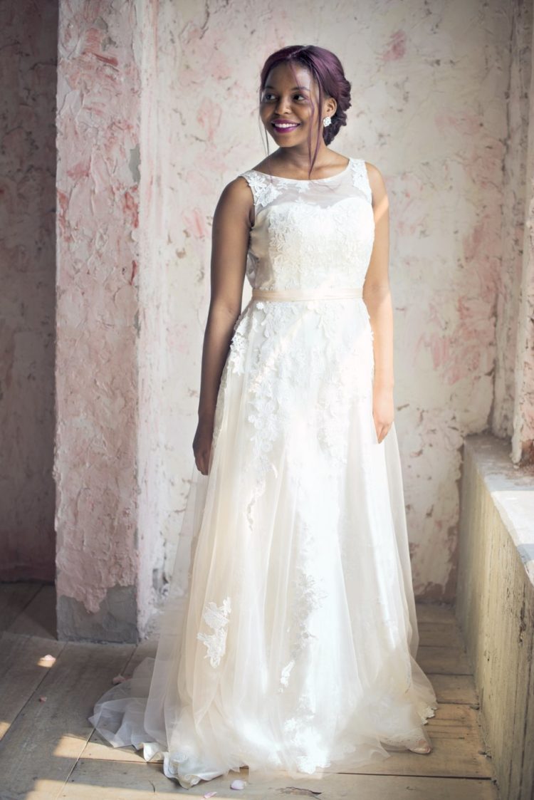 Woman in a white bridal gown