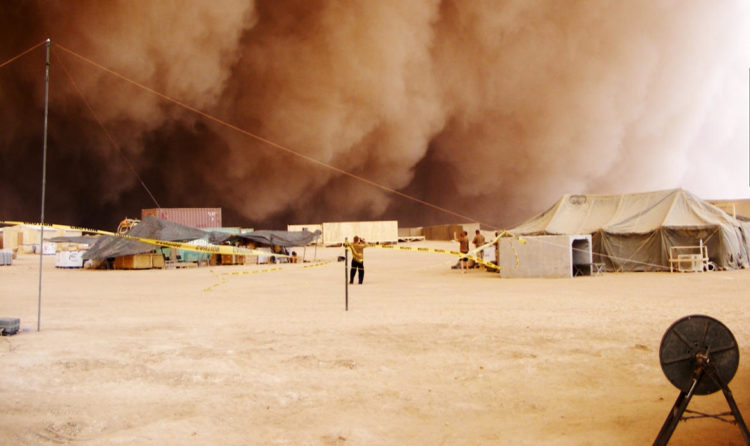 Dust storm in Iraq near the Syrian border in 2008