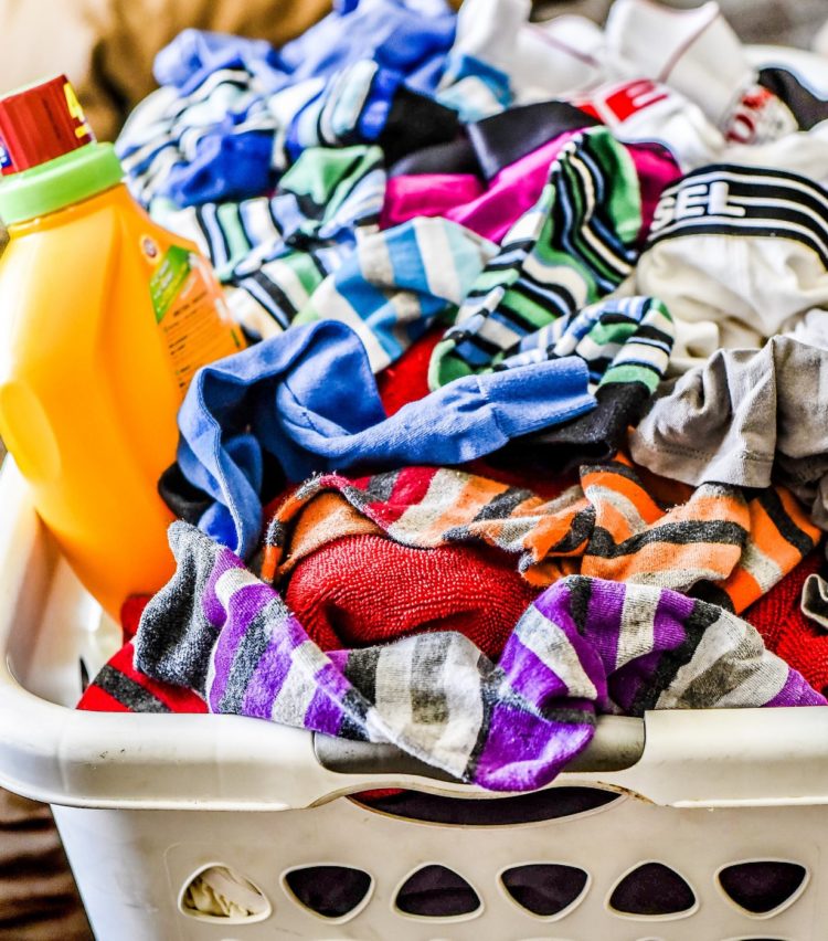 Socks in a laundry basket